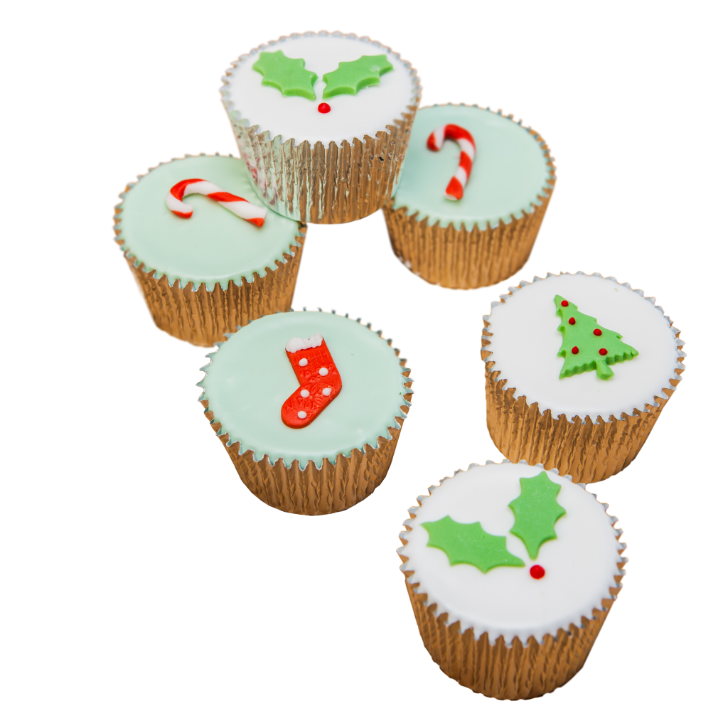 13_Tree and Holly Fairy Cakes