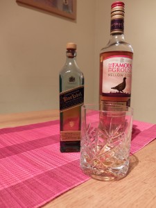 Johnny walker Blue and Famous Grouse mellow gold