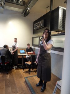 Singing Waitress at Leon in Shaftesbury Avenue