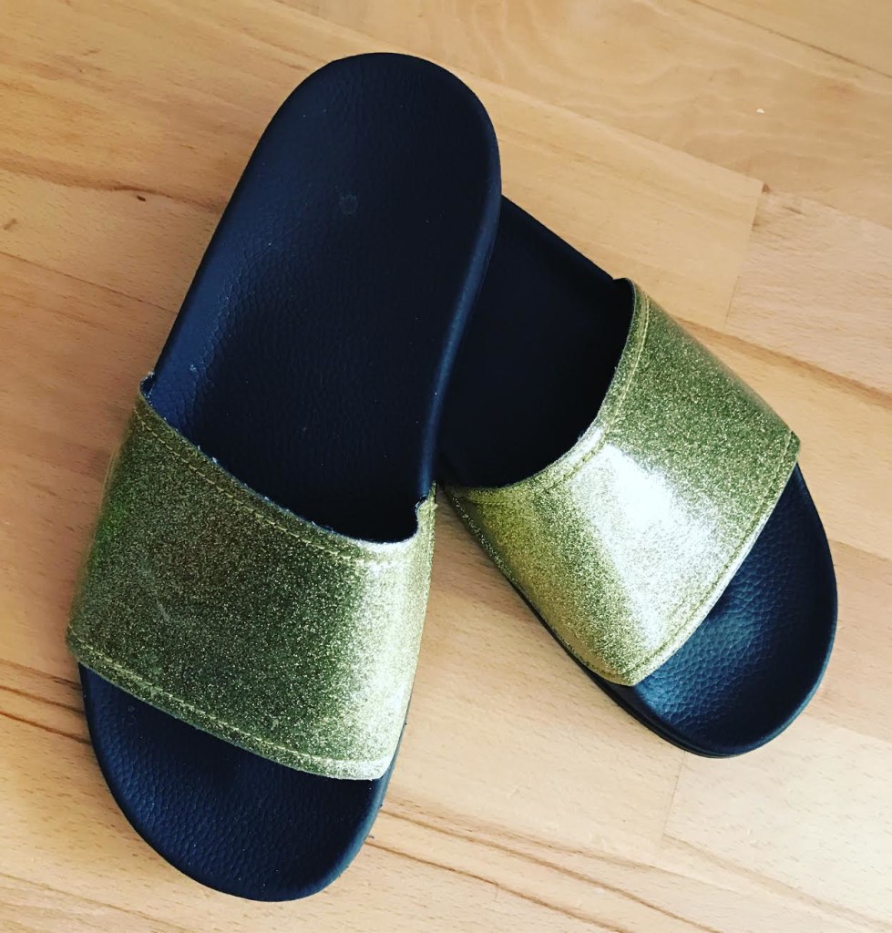 slydes, footwear, sandals, gold, 
