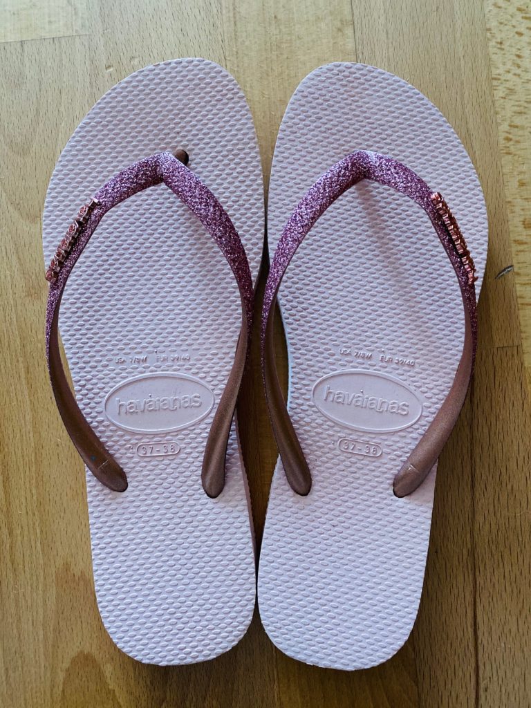 Havaianas slim glitter flip flops, pink