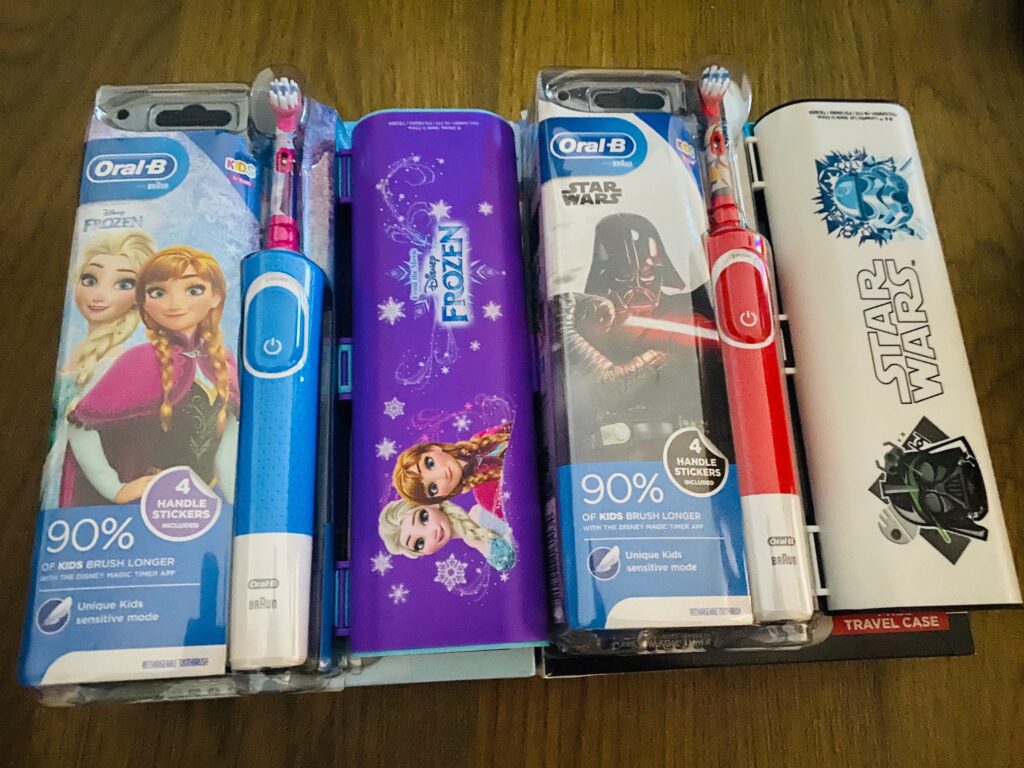 Oral B frozen and star wars kids electric toothbrushes