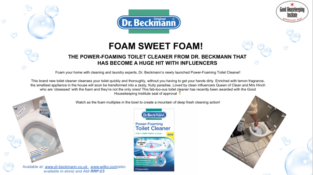 Dr Beckman foam toilet cleaner, loo cleaner, 